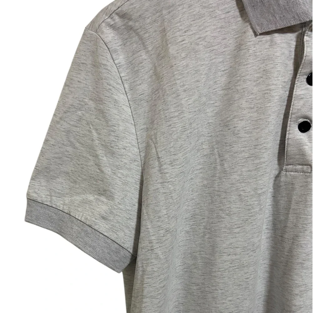 Blakely Men's Performance Light Grey Heather Logo Golf Polo Preppy‎ Shirt Large